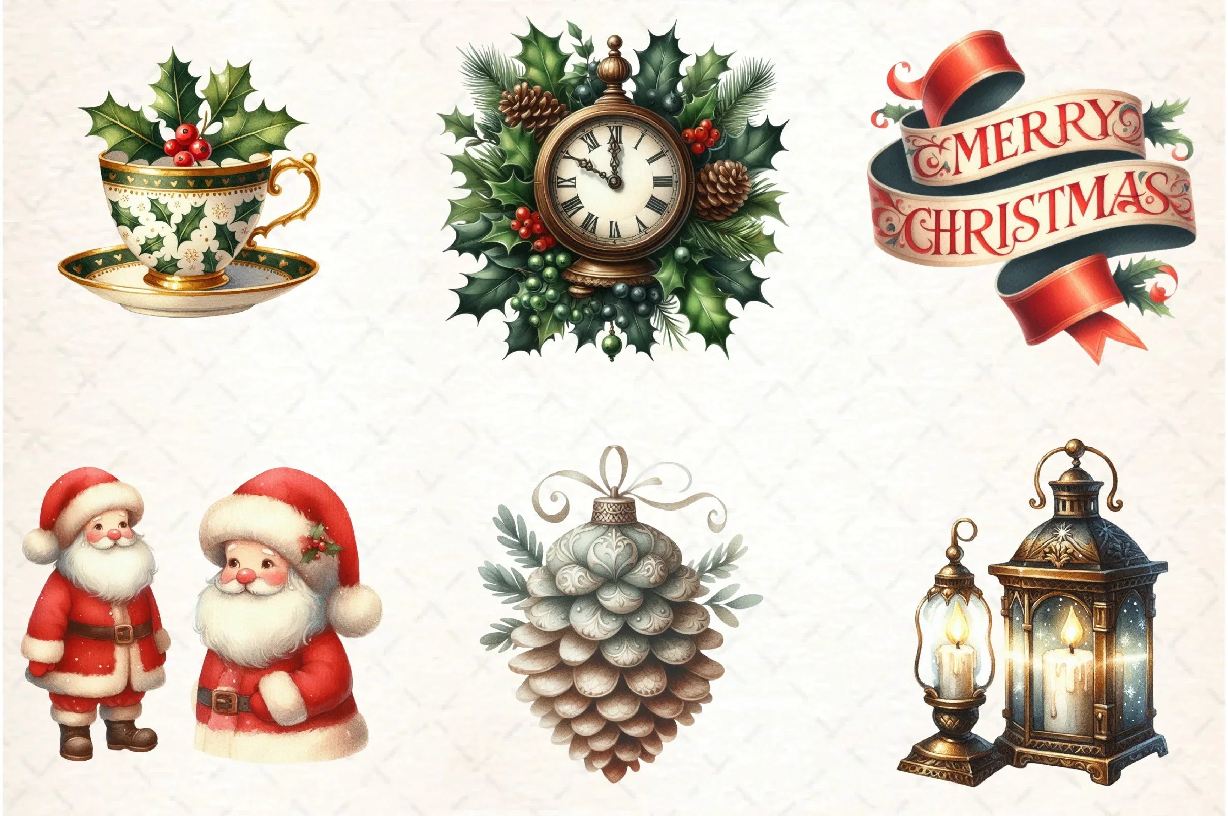 Christmas Vintage Designs Clipart Bundle - CraftNest - Digital Crafting and Art