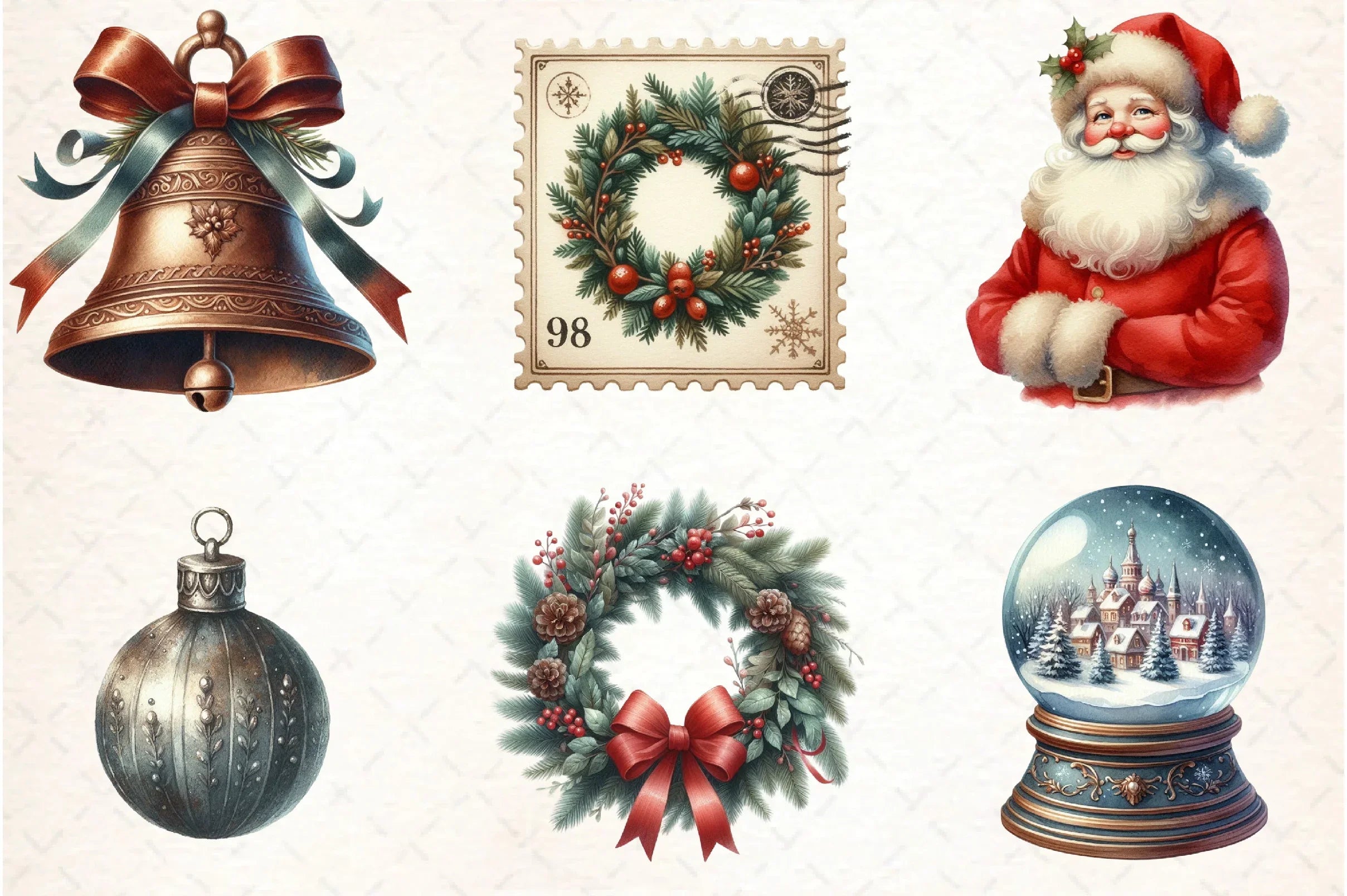 Christmas Vintage Designs Clipart Bundle - CraftNest - Digital Crafting and Art