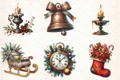 Christmas Vintage Designs Clipart Bundle - CraftNest - Digital Crafting and Art