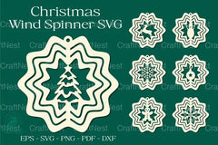Christmas Wind Spinner Papercut Clipart Bundle - CraftNest - Digital Crafting and Art