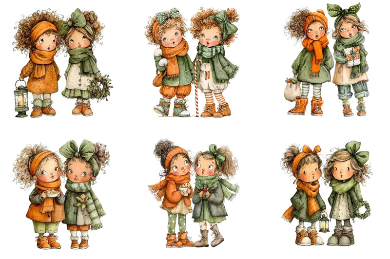 Christmas Winter Girls Clipart Bundle - CraftNest - Digital Crafting and Art
