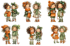 Christmas Winter Girls Clipart Bundle - CraftNest - Digital Crafting and Art