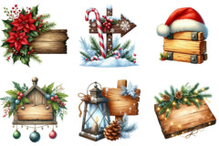 Christmas Wooden Signs Clipart Bundle - CraftNest - Digital Crafting and Art