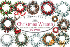 Christmas Wreath Clipart Bundle - CraftNest - Digital Crafting and Art