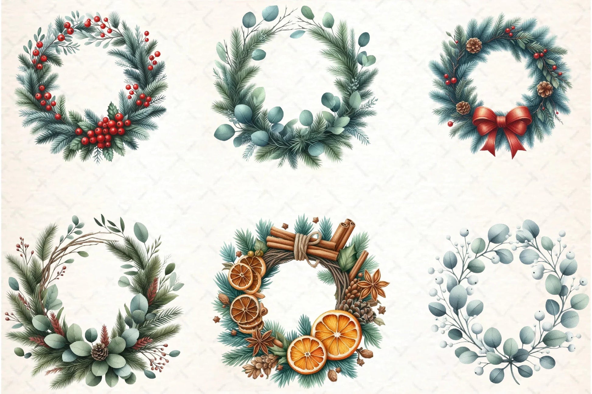 Christmas Wreath Clipart Bundle - CraftNest - Digital Crafting and Art