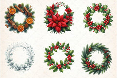 Christmas Wreath Clipart Bundle - CraftNest - Digital Crafting and Art