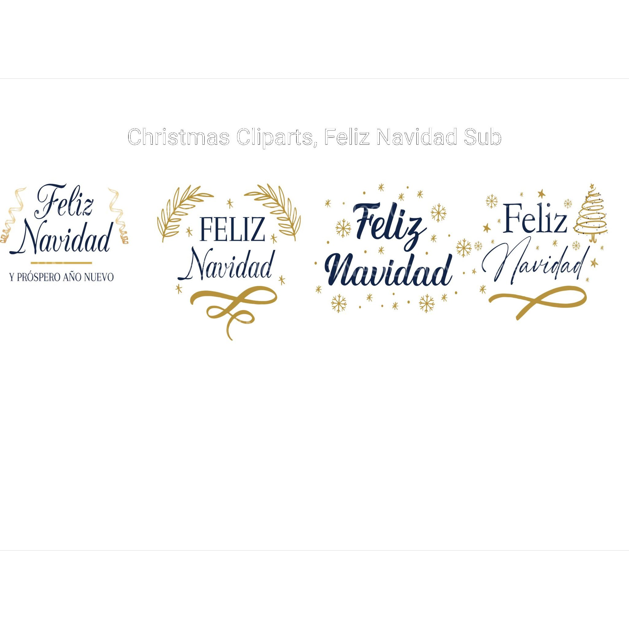 Feliz Navidad Christmas Clipart - CraftNest - Digital Crafting and Art