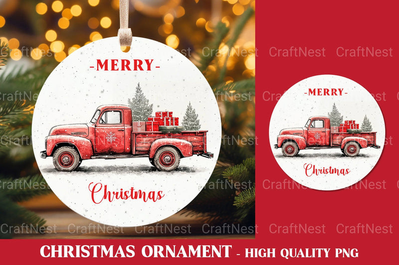Christmas Truck Ornament Clipart Bundle - CraftNest - Digital Crafting and Art