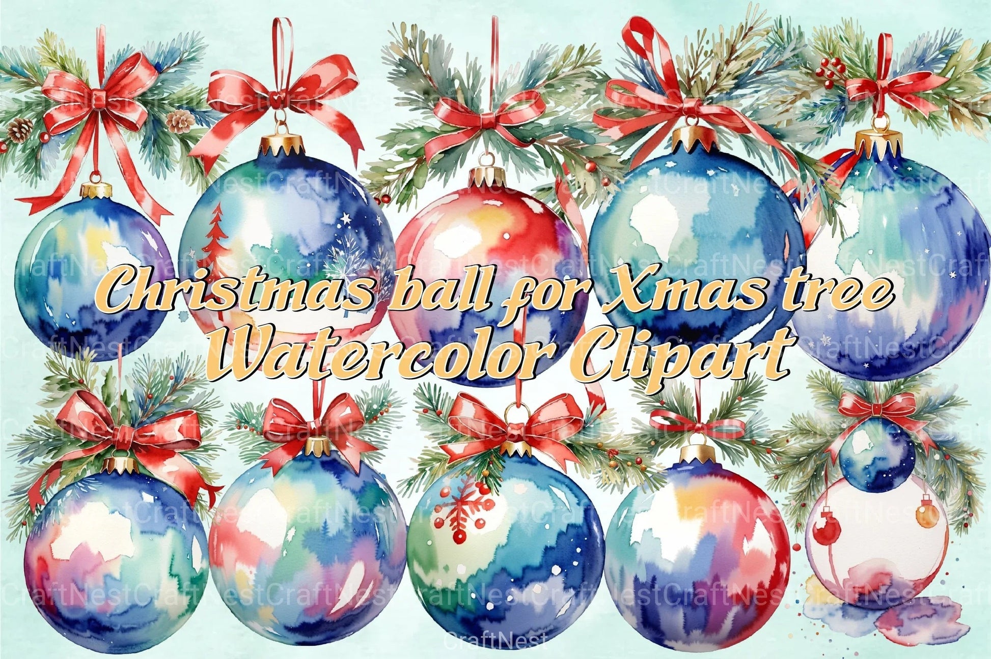 Christmas Single Ball Clipart Bundle for Xmas Tree - CraftNest - Digital Crafting and Art