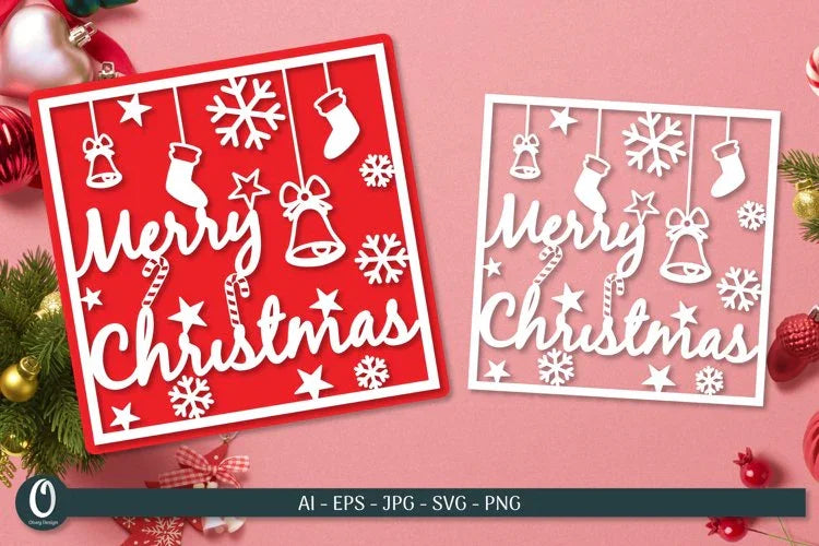 Christmas Paper Cut Cards SVG Bundle 2 - CraftNest - Digital Crafting and Art