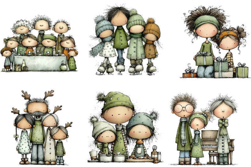Christmas Family Clipart Bundle - CraftNest - Digital Crafting and Art