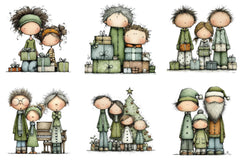 Christmas Family Clipart Bundle - CraftNest - Digital Crafting and Art
