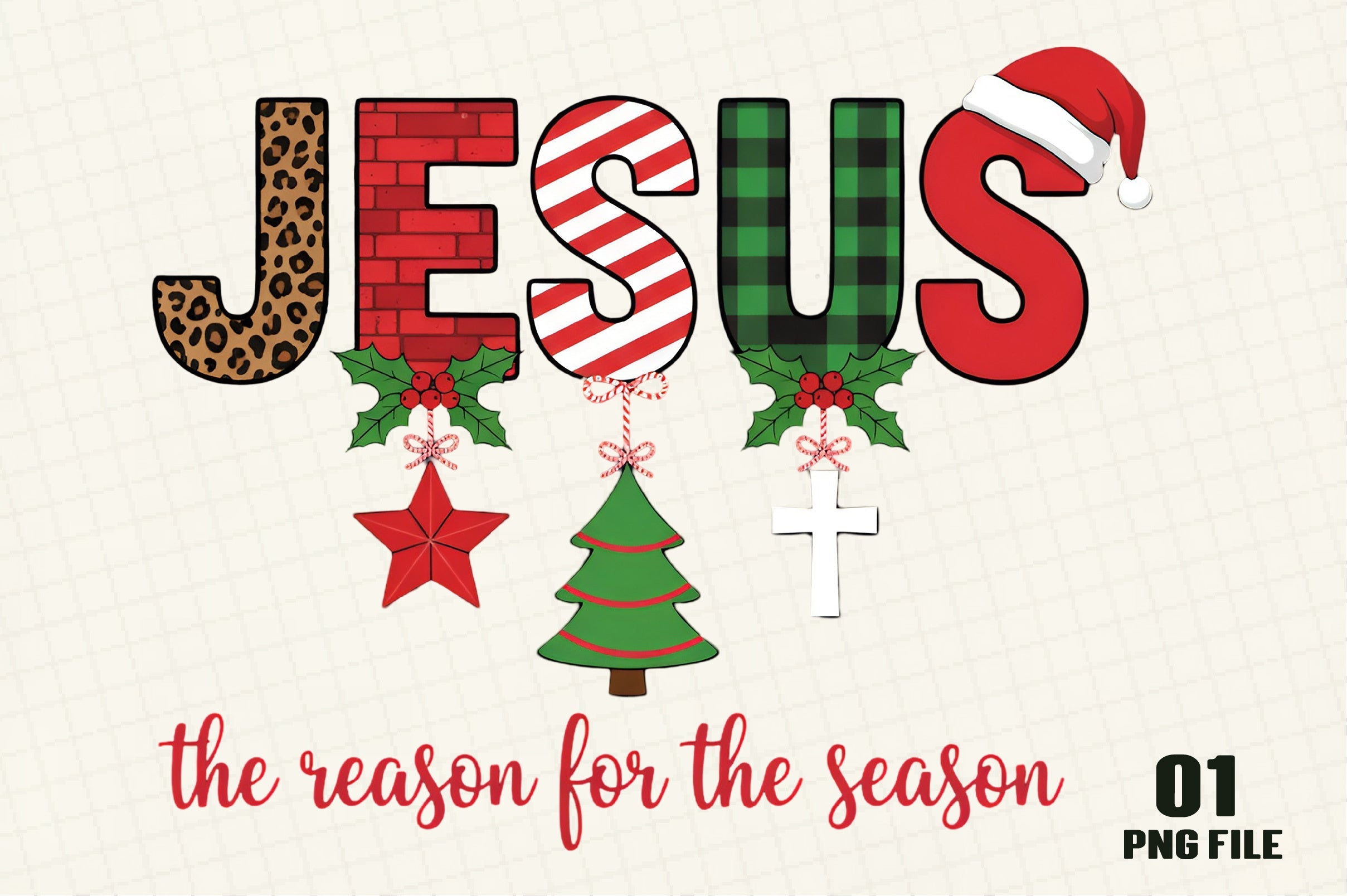 Christmas Jesus T-Shirt Design from Clipart Bundle