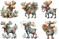 Christmas Moose Clipart Bundle - CraftNest - Digital Crafting and Art