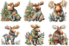 Christmas Moose Clipart Bundle - CraftNest - Digital Crafting and Art