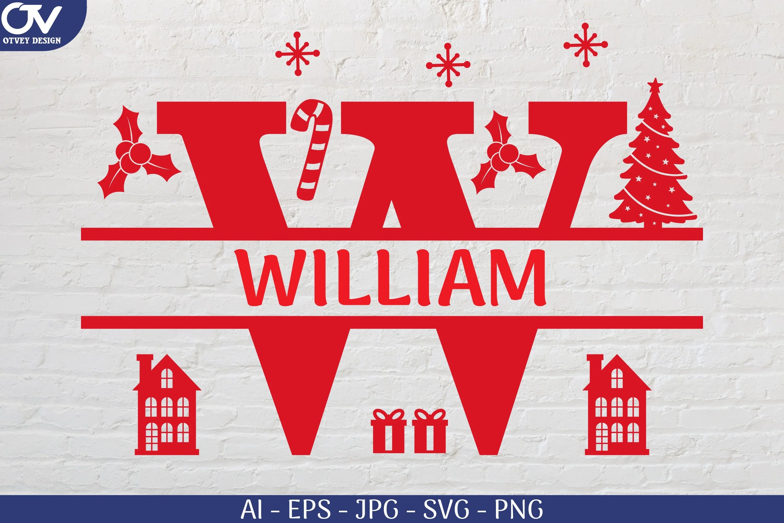 Christmas Split Alphabet SVG Bundle 2 - CraftNest - Digital Crafting and Art