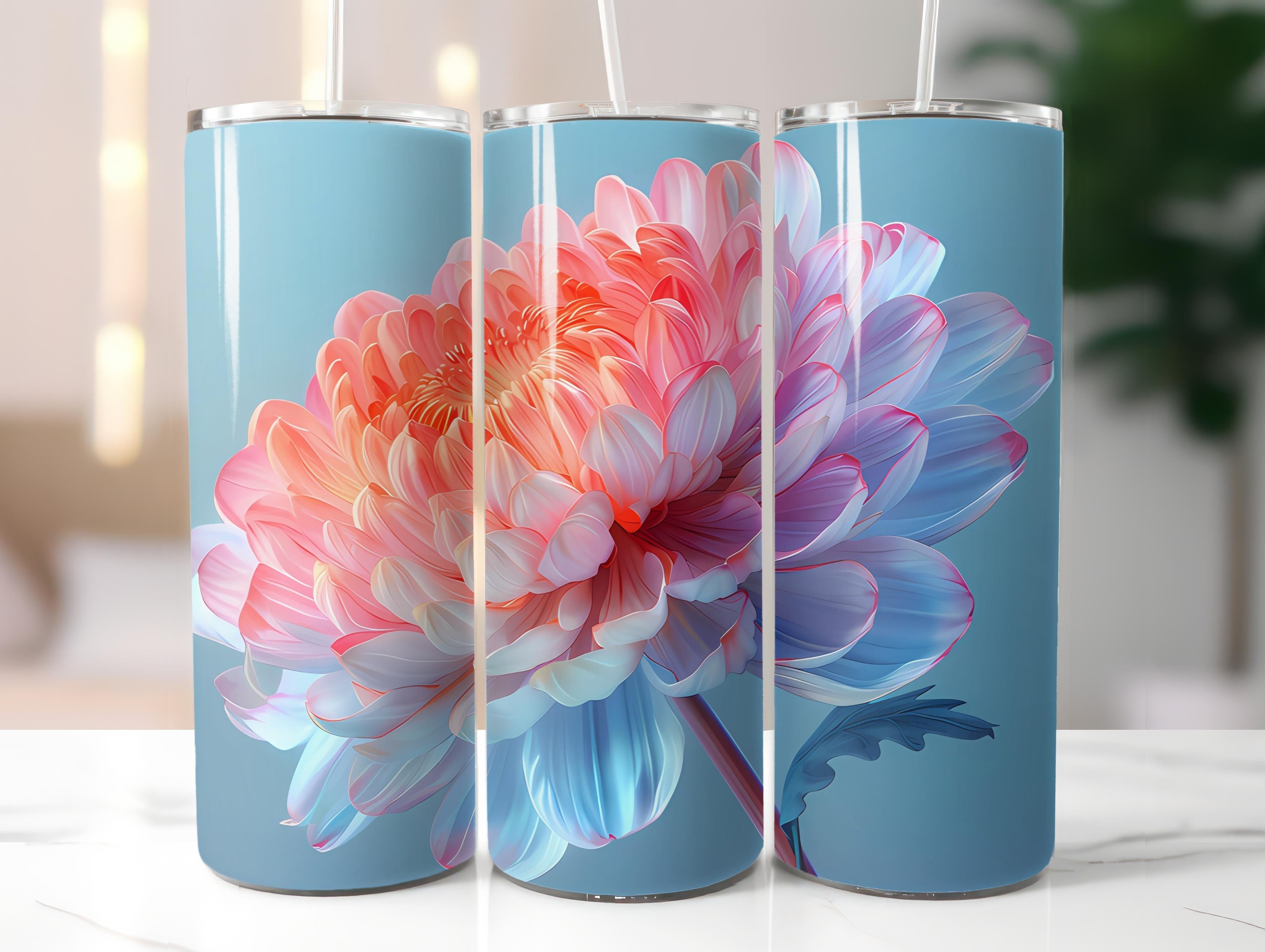 Chrysanthemums Flowers Tumbler Wrap - CraftNest - Digital Crafting and Art