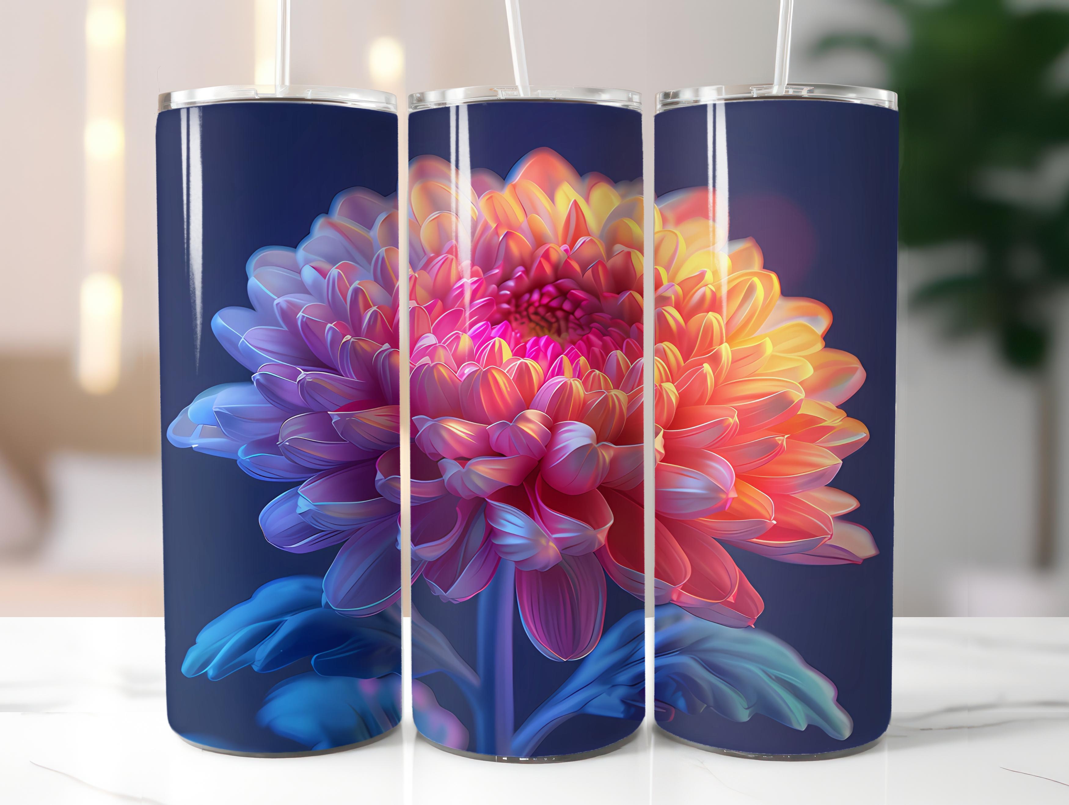 Chrysanthemums Flowers Tumbler Wrap - CraftNest - Digital Crafting and Art