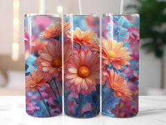 Chrysanthemums Flowers Tumbler Wrap - CraftNest - Digital Crafting and Art