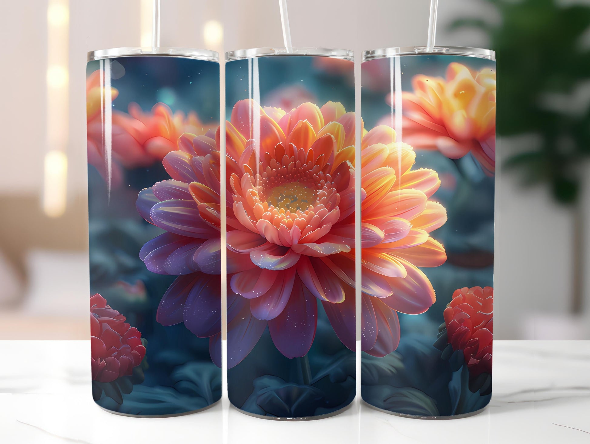 Chrysanthemums Flowers Tumbler Wrap - CraftNest - Digital Crafting and Art