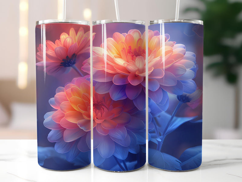 Chrysanthemums Flowers Tumbler Wrap - CraftNest - Digital Crafting and Art