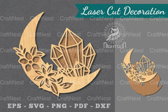 Chrystal Moon Laser Cut Decoration Clipart Bundle - CraftNest - Digital Crafting and Art