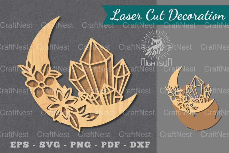 Chrystal Moon Laser Cut Decoration Clipart Bundle - CraftNest - Digital Crafting and Art