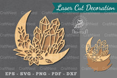 Chrystal Moon Laser Cut Decoration Clipart Bundle - CraftNest - Digital Crafting and Art