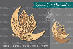 Chrystal Moon Laser Cut Decoration Clipart Bundle - CraftNest - Digital Crafting and Art