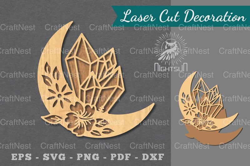Chrystal Moon Laser Cut Decoration Clipart Bundle - CraftNest - Digital Crafting and Art