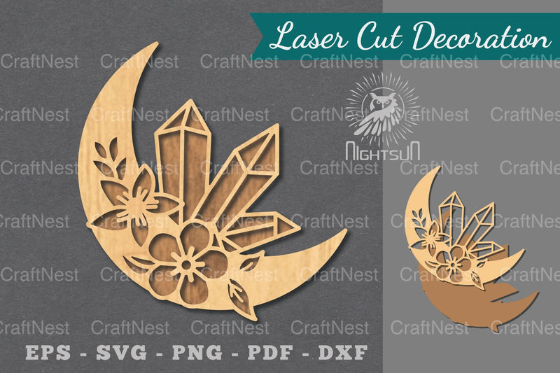 Chrystal Moon Laser Cut Decoration Clipart Bundle - CraftNest - Digital Crafting and Art
