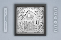 Circle Haunted Cabin 3D Papercut SVG Bundle - CraftNest - Digital Crafting and Art