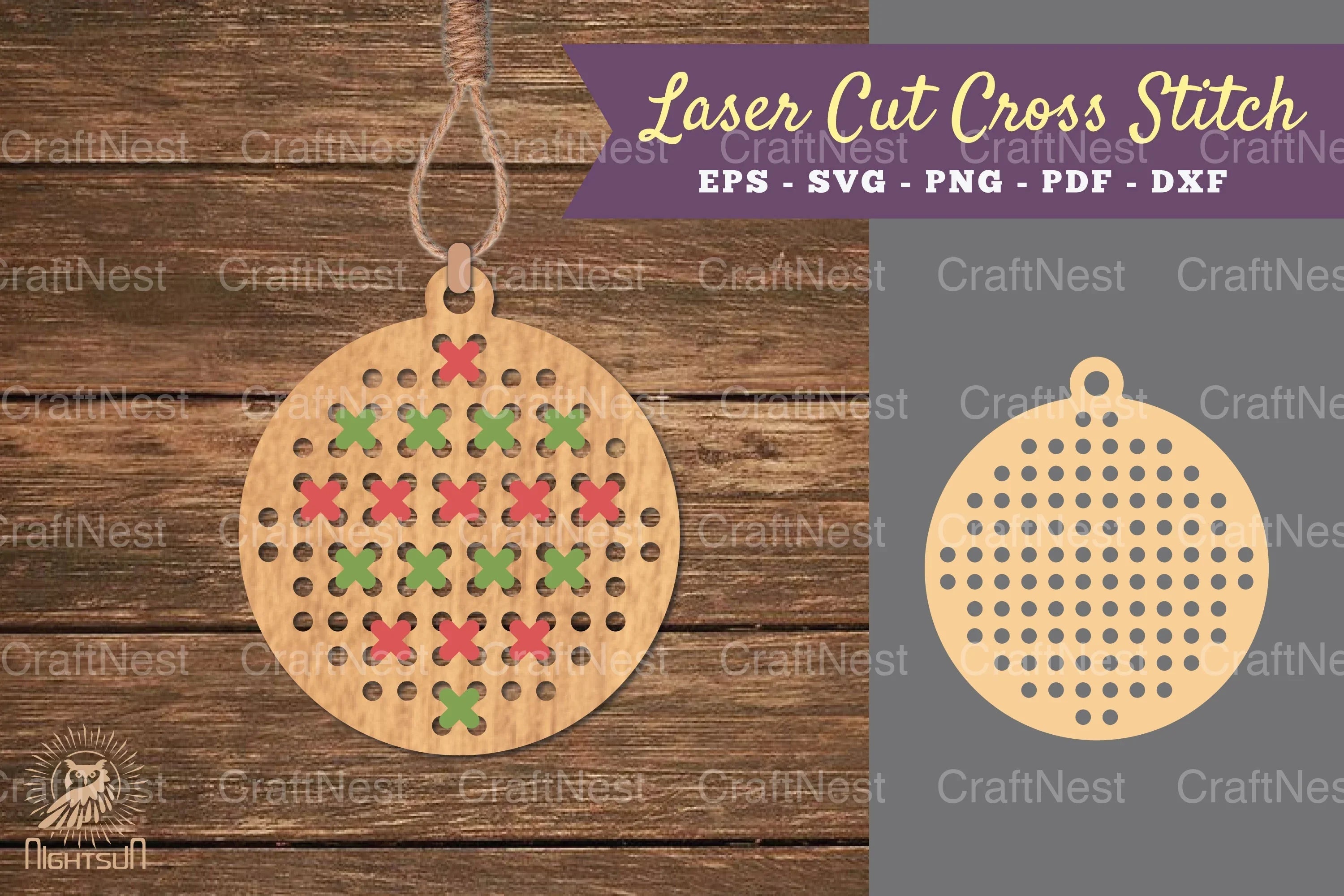 Circle Laser Cut Cross Stitch Design Bundle - CraftNest - Digital Crafting and Art