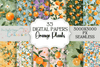 Citrus Orange Floral Seamless Digital Paper