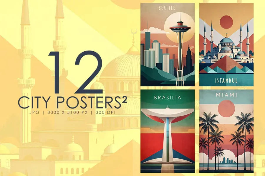 City Posters 02 - Wall Art - CraftNest - Digital Crafting and Art