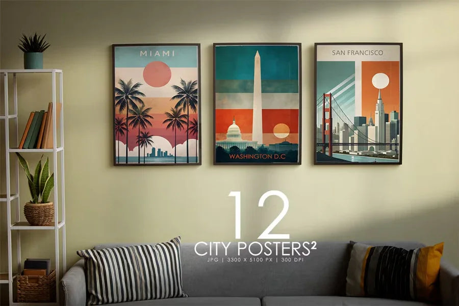 City Posters 02 - Wall Art - CraftNest - Digital Crafting and Art