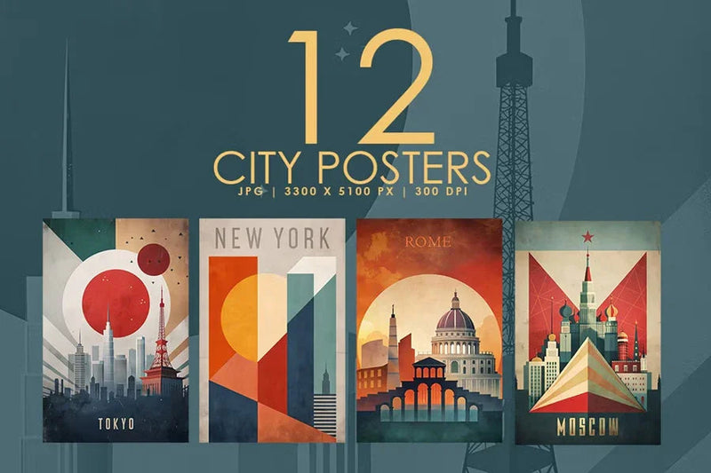 City Posters V01 - Wall Art - CraftNest - Digital Crafting and Art