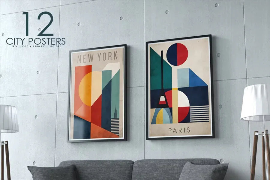 City Posters V01 - Wall Art - CraftNest - Digital Crafting and Art