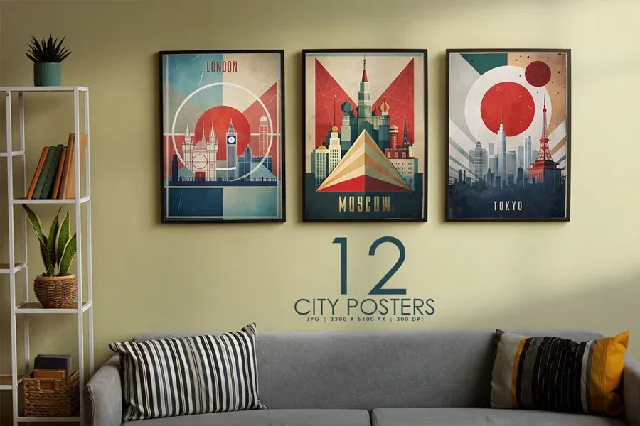 City Posters V01 - Wall Art - CraftNest - Digital Crafting and Art