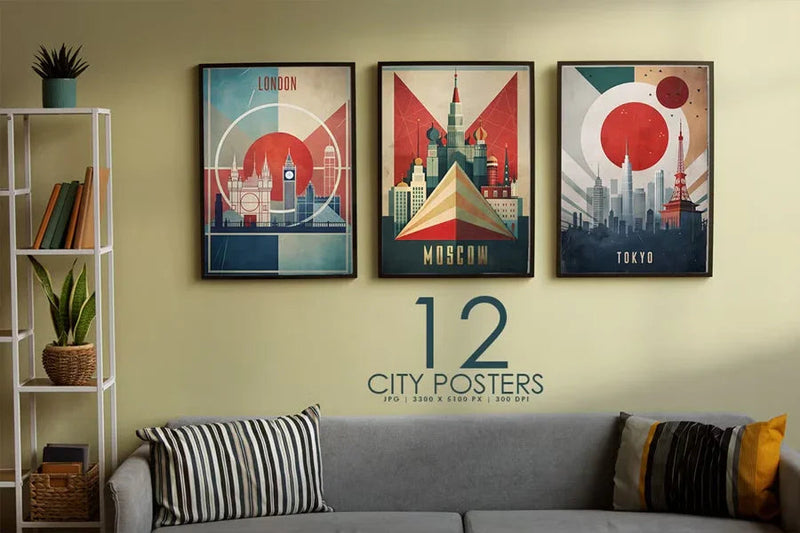 City Posters V01 - Wall Art - CraftNest - Digital Crafting and Art