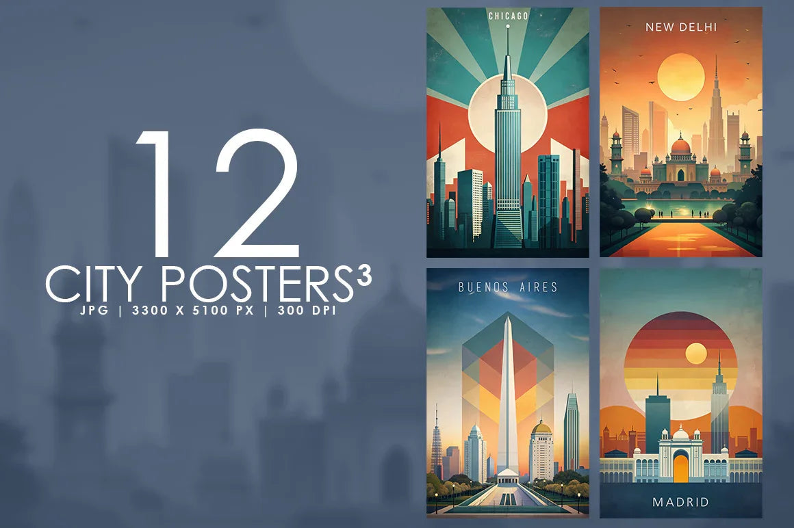 City Posters 03 - Wall Art - CraftNest - Digital Crafting and Art