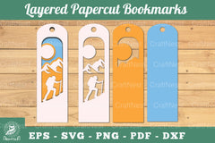 Climb Layered Papercut Bookmarks Clipart Bundle - CraftNest - Digital Crafting and Art