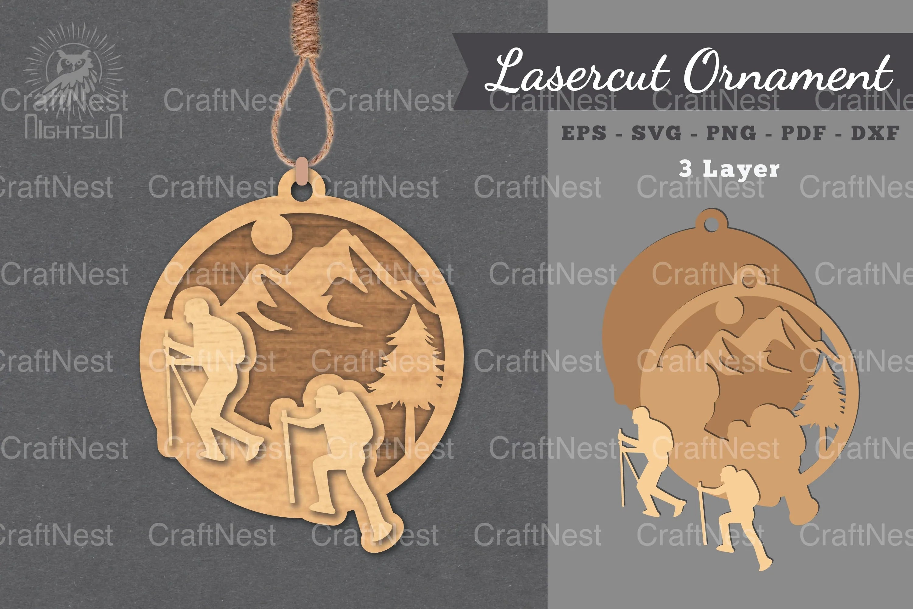 Climb Mountains Laser Cut Ornament SVG Clipart - CraftNest - Digital Crafting and Art