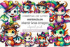 Mardi Gras Cartoon Dragon Clipart Bundle