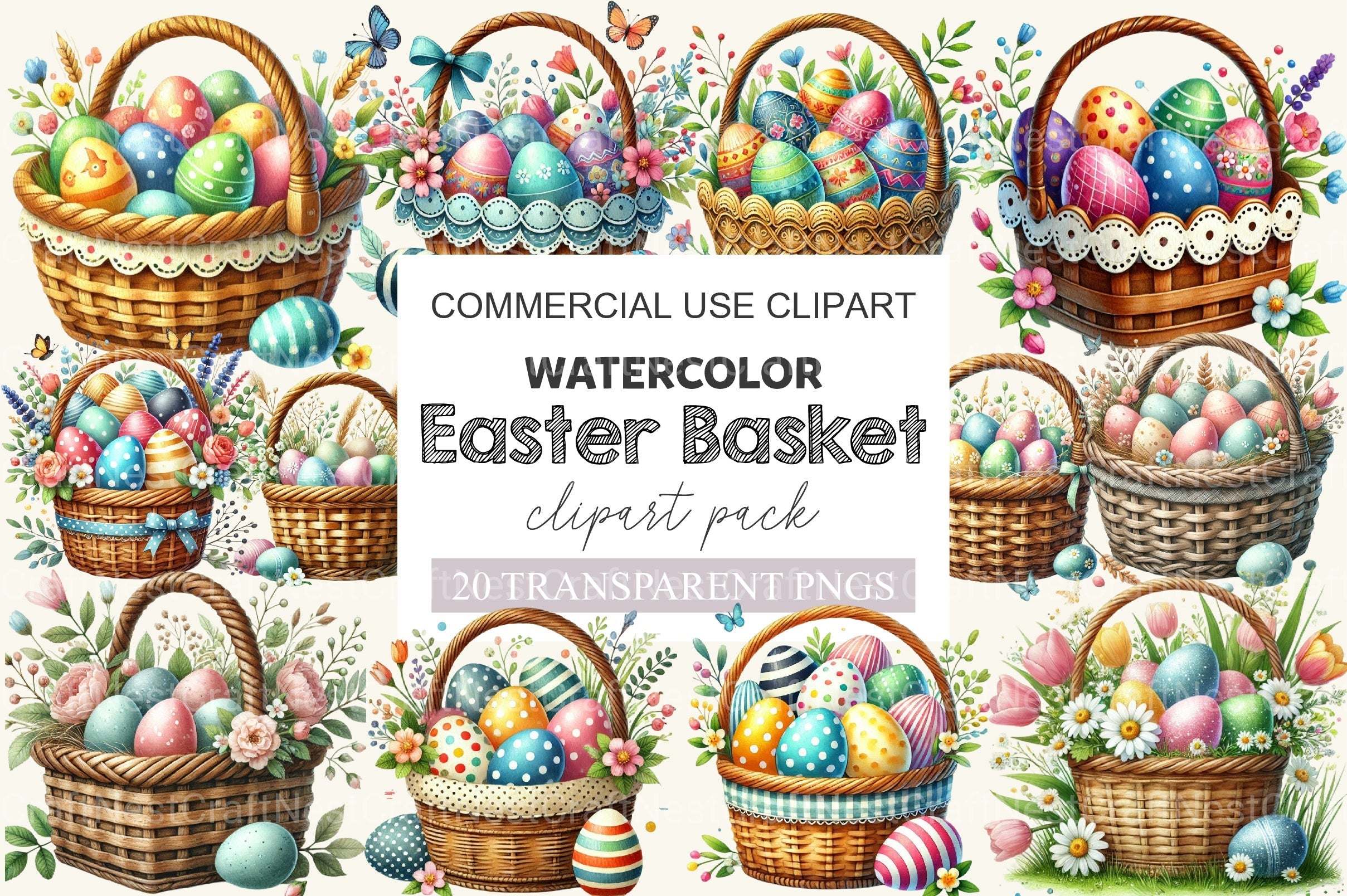 Easter Basket Clipart Bundle 2