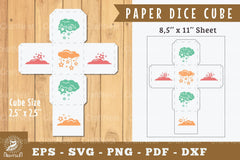 Cloud Star Paper Dice Cube Printable Clipart Bundle - CraftNest - Digital Crafting and Art
