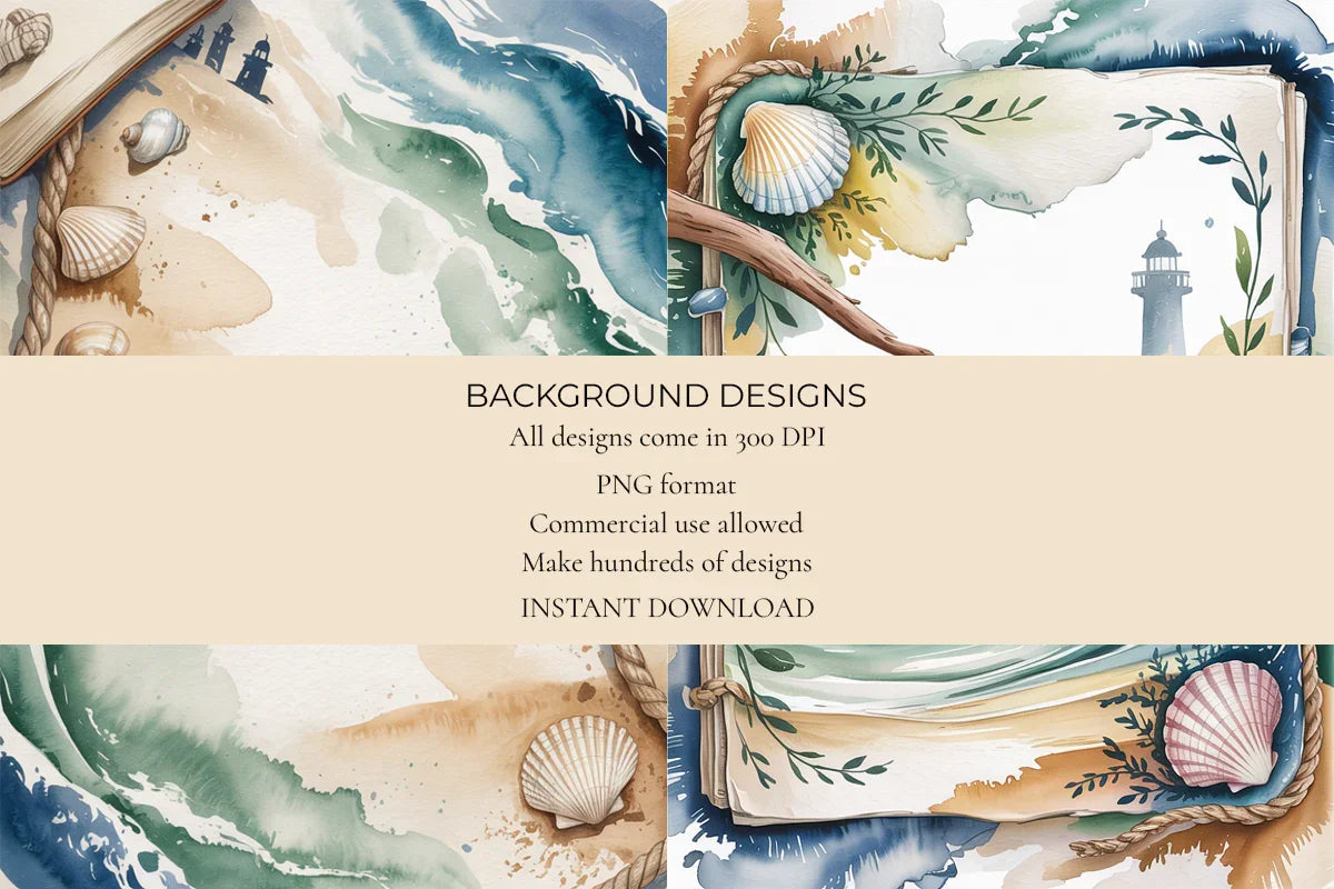 Coastal Drift Junk Journal Papers - CraftNest - Digital Crafting and Art