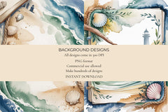 Coastal Drift Junk Journal Papers - CraftNest - Digital Crafting and Art