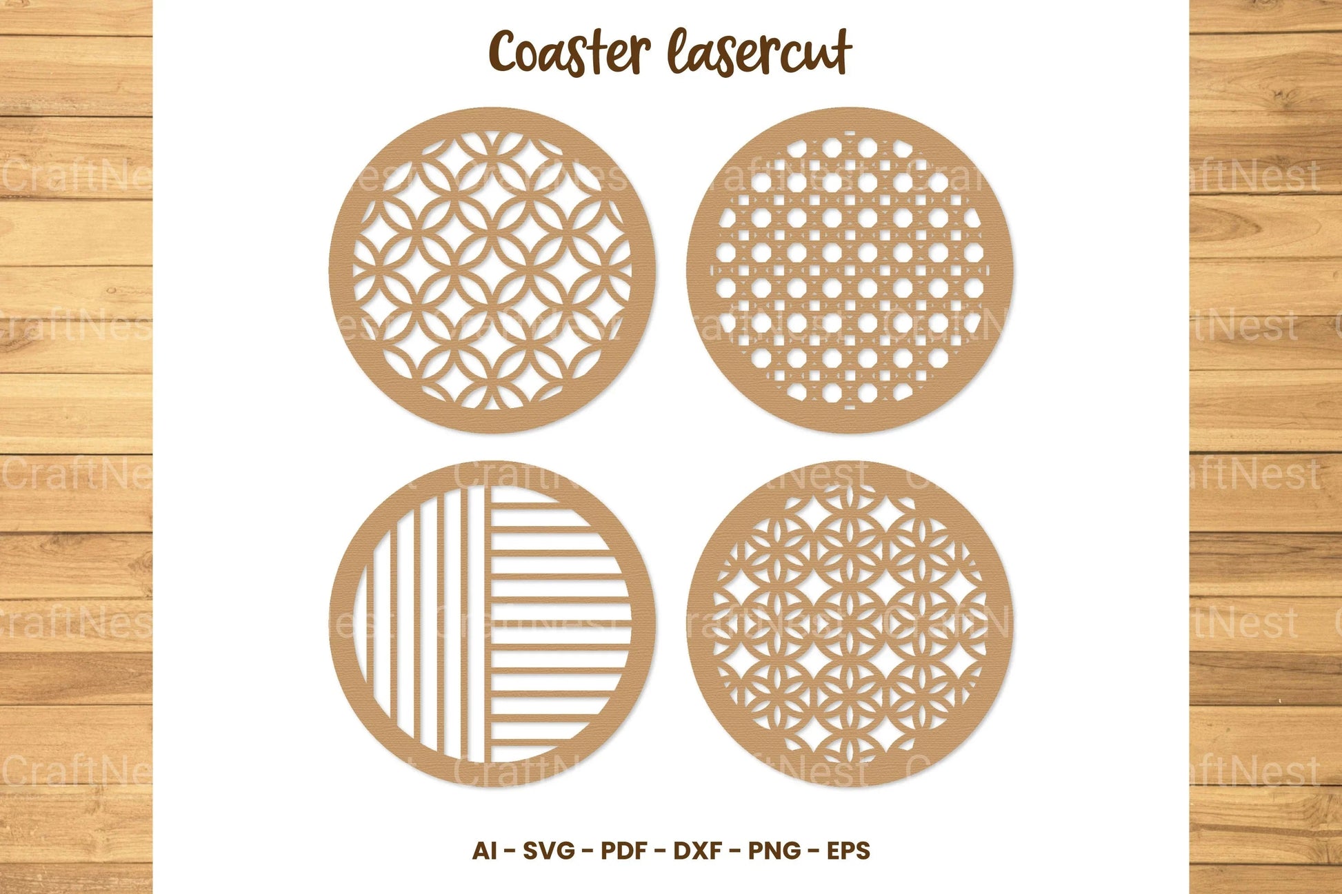 Coaster Lasercut SVG Bundle - CraftNest - Digital Crafting and Art