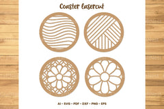 Coaster Lasercut SVG Bundle - CraftNest - Digital Crafting and Art
